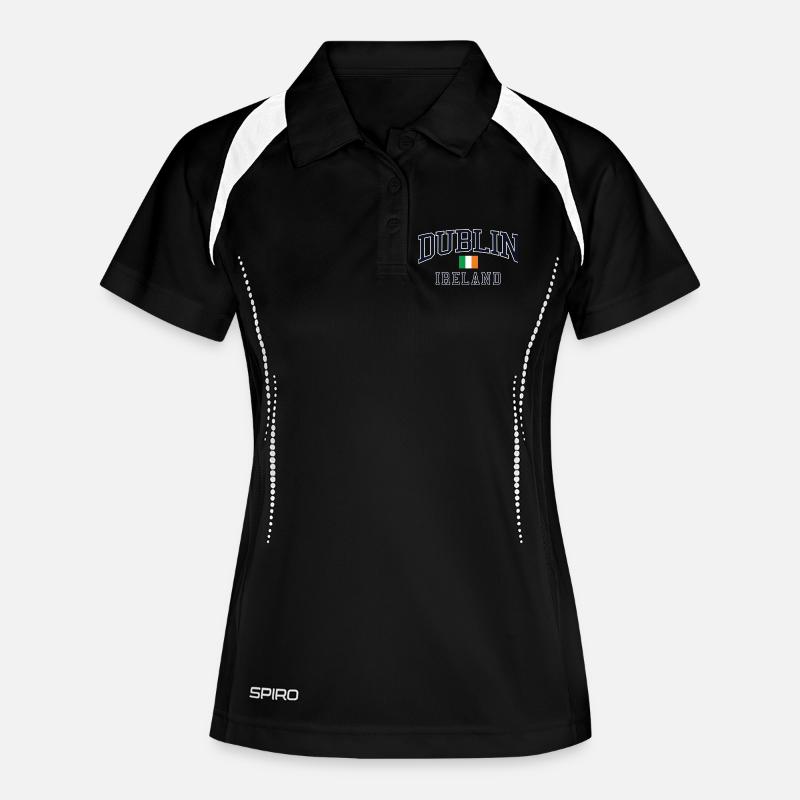 Dublin Ireland Arc Typography Tee - Women's Polo breathable - black/white