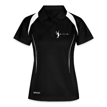 Tennisspieler Tennis EKG Herzschlag - Frauen Polo atmungsaktiv - Schwarz/Weiß - Vorne