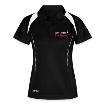Semi Colon Plot Twist I Stayed Semicolon - Women's Polo breathable - black/white - Front