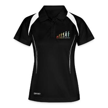 Vintage Metzger Evolution - Frauen Polo atmungsaktiv - Schwarz/Weiß - Vorne