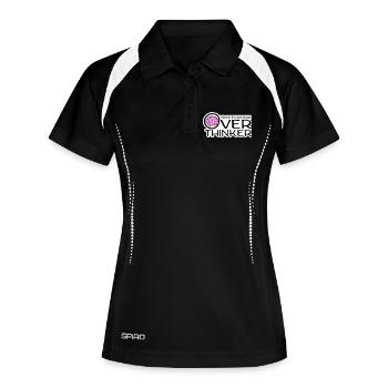 Logo drôle d’anxiété drôle et sombre de la réflexion professionnelle - Polo respirant Femme - noir/blanc - Devant