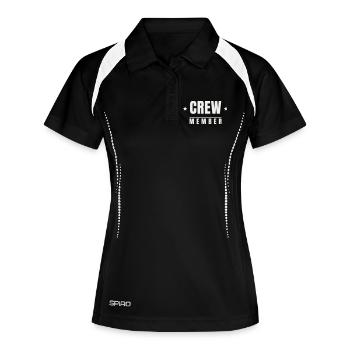 Crew Member Stars Badge Team Staff Event Festival - Women's Polo breathable - black/white - Front
