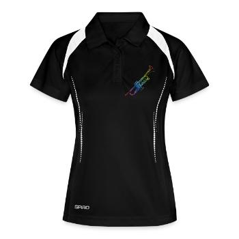 Trompete - Frauen Polo atmungsaktiv - Schwarz/Weiß - Vorne
