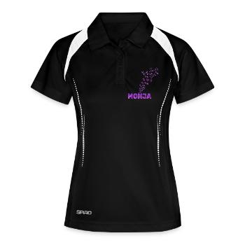 Spass  - Frauen Polo atmungsaktiv - Schwarz/Weiß - Vorne
