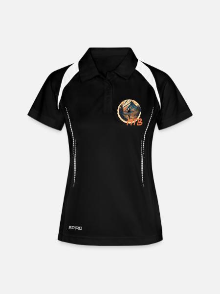 Mountainbike - Frauen Polo atmungsaktiv - Schwarz/Weiß