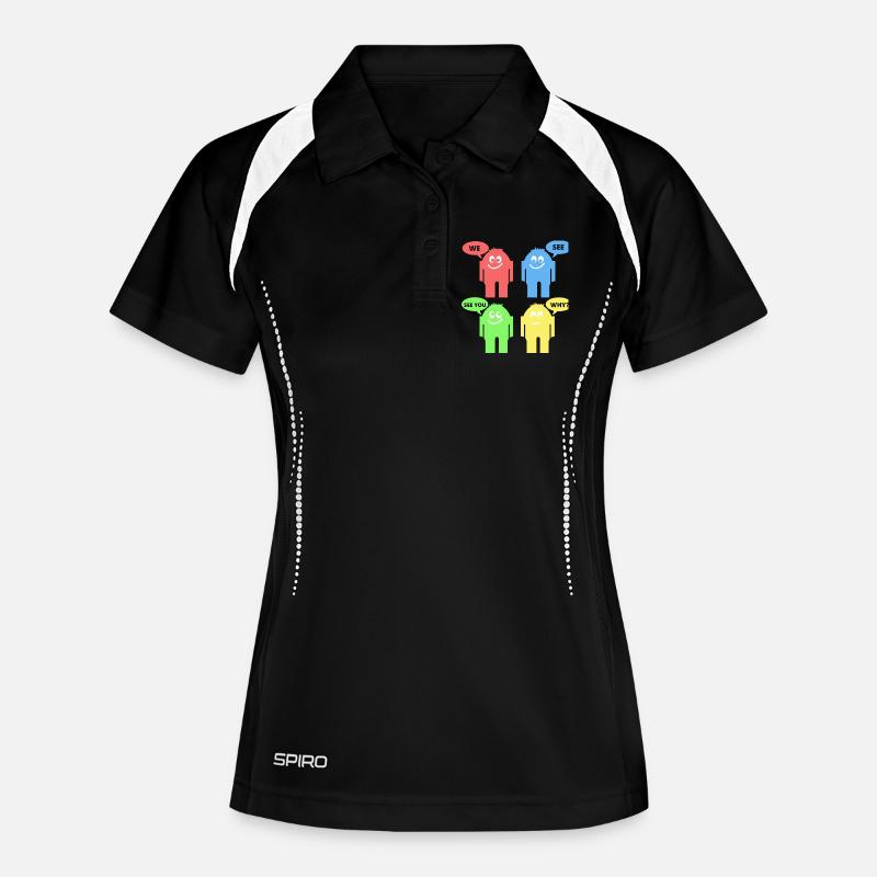 Funny Men - Women's Polo breathable - black/white