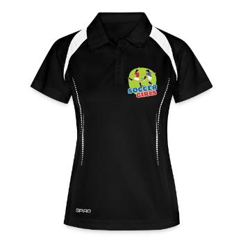 Filles de football - Polo respirant Femme - noir/blanc - Devant
