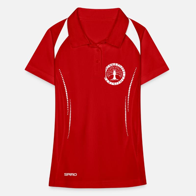 White Runic Tree Women's Polo breathable