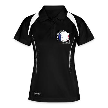 Rennes - Frauen Polo atmungsaktiv - Schwarz/Weiß - Vorne