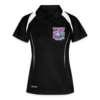 Rêves numériques 1995 – Conception de PC vintage - Polo respirant Femme - noir/blanc - Devant