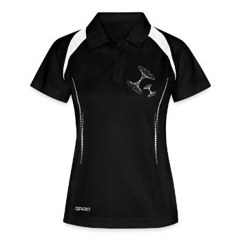Drahtgitter-Wirbelgeometrie - Frauen Polo atmungsaktiv - Schwarz/Weiß - Vorne