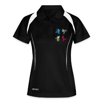 BMX / Bmx / bmx / Geschenkidee / Geburtstag - Frauen Polo atmungsaktiv - Schwarz/Weiß - Vorne
