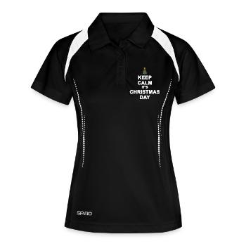 Noël Minimaliste Calme Jour Noël - Polo respirant Femme - noir/blanc - Devant