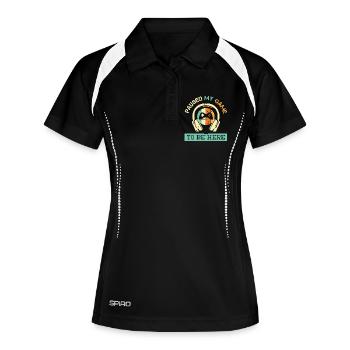 paused my game retro vintage gaming logo gamer - Women's Polo breathable - black/white - Front