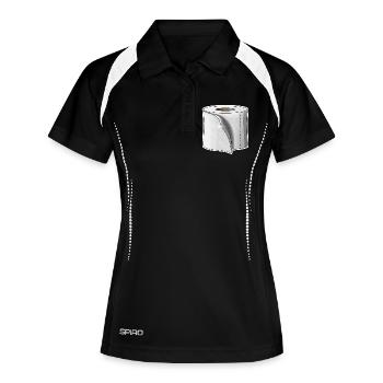 Papier hygiénique - Polo respirant Femme - noir/blanc - Devant