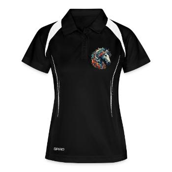 Horse - Women's Polo breathable - black/white - Front