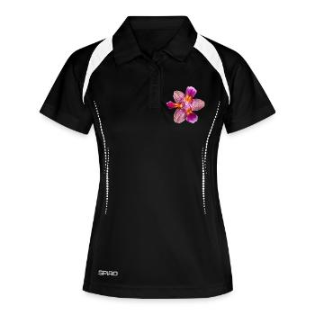 Phalaenopsis Joy Fairy Tale peloric Orchid Blossom - Women's Polo breathable - black/white - Front