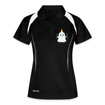 fantôme de fête mignon - Polo respirant Femme - noir/blanc - Devant
