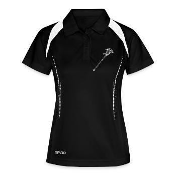 Lacrosse bat Drawing - Women's Polo breathable - black/white - Front
