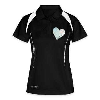 Pastel heart with floral pattern - Women's Polo breathable - black/white - Front