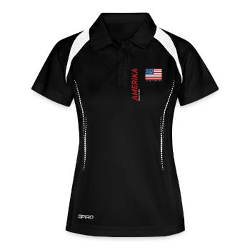 Boston - Frauen Polo atmungsaktiv - Schwarz/Weiß - Vorne