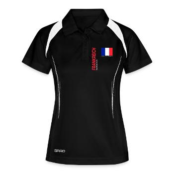 Bordeaux - Frauen Polo atmungsaktiv - Schwarz/Weiß - Vorne