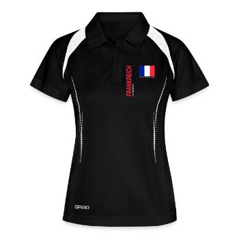 Avignon - Frauen Polo atmungsaktiv - Schwarz/Weiß - Vorne
