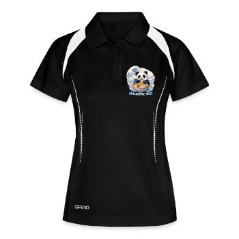 Panda Ramen Nudel Bowl - Frauen Polo atmungsaktiv - Schwarz/Weiß - Vorne
