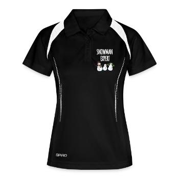 Expert en bonhommes de neige - Polo respirant Femme - noir/blanc - Devant