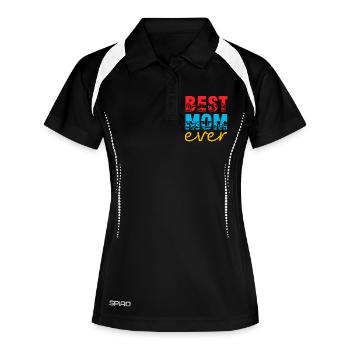 Meilleur t-shirt cadeau de maman de tous les temps - Polo respirant Femme - noir/blanc - Devant