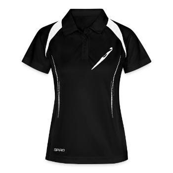 Häkeln Häkelnadel Geschenk - Frauen Polo atmungsaktiv - Schwarz/Weiß - Vorne