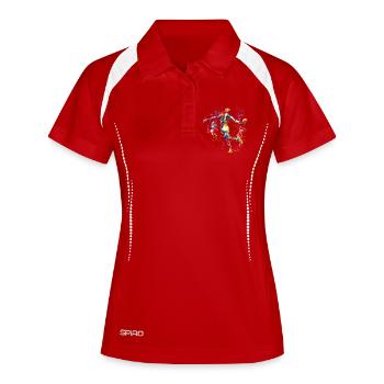 Joueurs de basket-ball - Basketball - SlamDunk - Polo respirant Femme - rouge/blanc - Devant