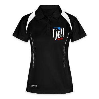 Berg (Fjell) Norwegisch - Frauen Polo atmungsaktiv - Schwarz/Weiß - Vorne