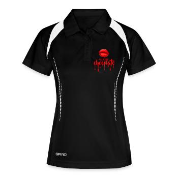 Will kiss for chocolate (dark) - Women's Polo breathable - black/white - Front