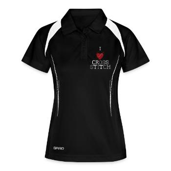I love cross stitch - Crafting Cross Stitch Lover - Women's Polo breathable - black/white - Front