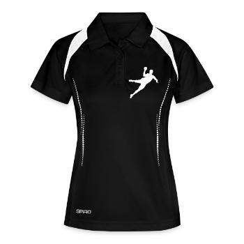 Lancer de handball Joueurs de handball européens Symbole Icône de l’équipe - Polo respirant Femme - noir/blanc - Devant