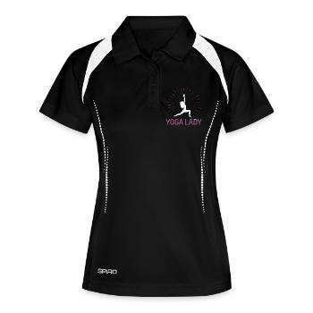 Fille de yoga - Polo respirant Femme - noir/blanc - Devant