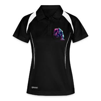 gorille origami géométrique 3d neon - Polo respirant Femme - noir/blanc - Devant