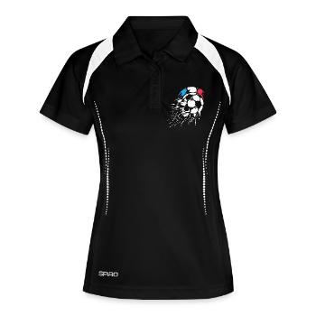 Soccer France Team Ball Explosion Symbol Logo - Women's Polo breathable - black/white - Front
