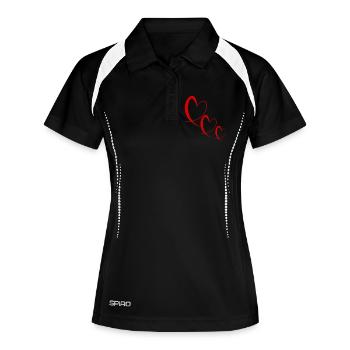 GELIEBTE. VIELEN DANK. DANKE HERRIN. GESCHENK - Frauen Polo atmungsaktiv - Schwarz/Weiß - Vorne