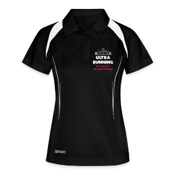 Ultra Running : C'est amusant de faire des choses difficiles - Polo respirant Femme - noir/blanc - Devant