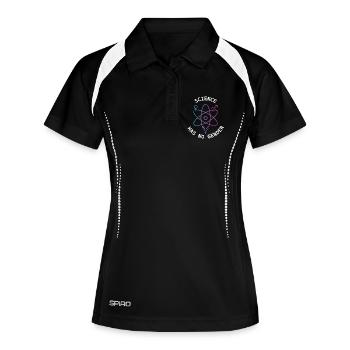Science has no gender for women and men - Women's Polo breathable - black/white - Front