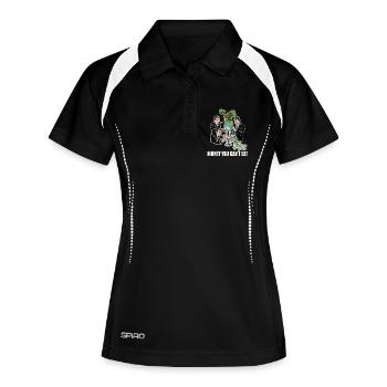 Monde financier humoristique - Polo respirant Femme - noir/blanc - Devant