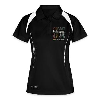 Vintage Février 1995 – Édition Limitée Anniversair - Polo respirant Femme - noir/blanc - Devant