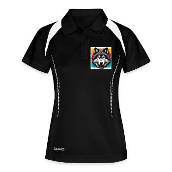 Loup - Polo respirant Femme - noir/blanc - Devant