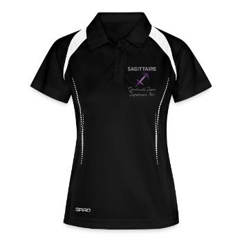 Sagittaire  - Polo respirant Femme - noir/blanc - Devant