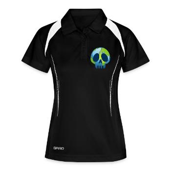 Le crâne de la planète Terre - Polo respirant Femme - noir/blanc - Devant