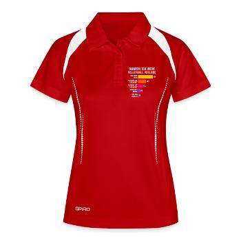 Warum ich beim Fechten verliere Fechten - Frauen Polo atmungsaktiv - Rot/Weiß - Vorne