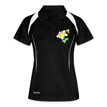 Bee that flies to flower - Women's Polo breathable - black/white - Front