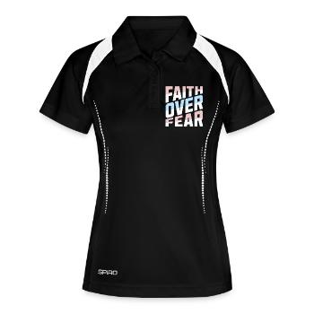 Faith Over Fear Pastel Christian Inspirational - Women's Polo breathable - black/white - Front